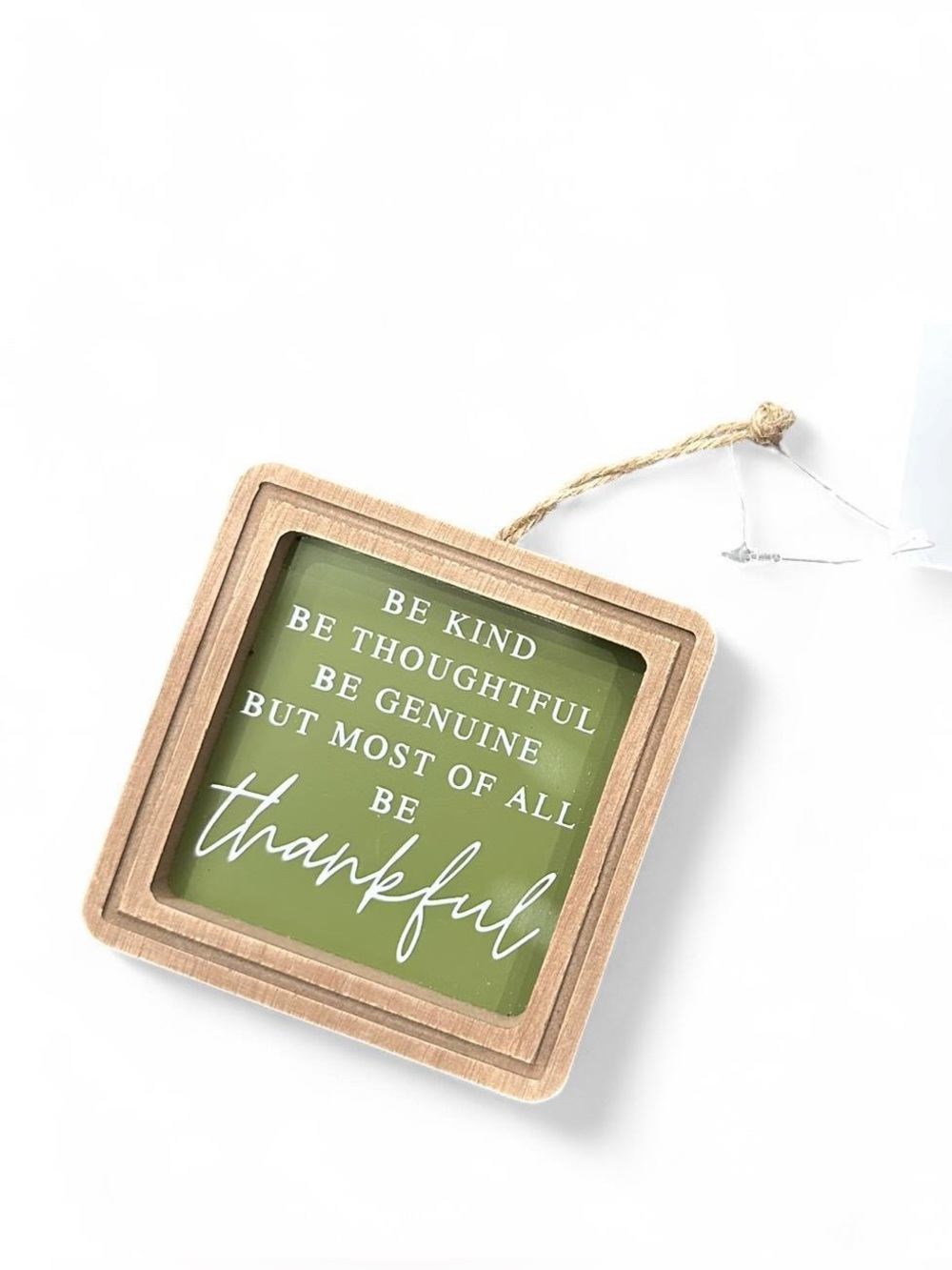 Hobby Lobby Olive Green and Natural Wood 'Be Thankful' Wall Accent